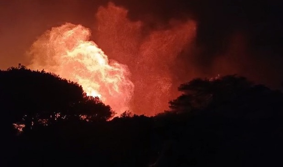 Incendio forestal en Tarifa en el paraje de San Bartolomé. Plan Infoca.